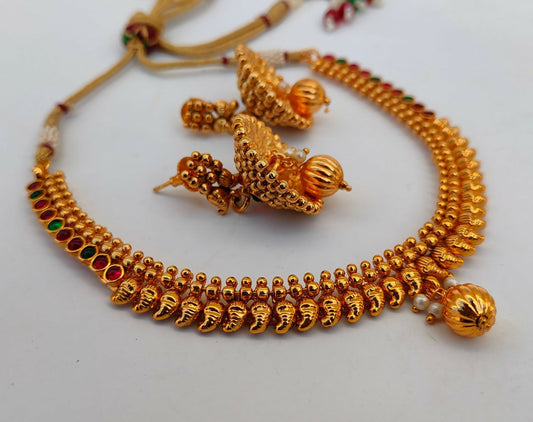 Multicolor Kemp Mango Necklace Set - Mokshi Collections