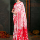 Shree Shyam Fashion Devistuti Red White Linen Cotton Saree
