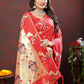 Lorenvalley Fashion Red Soft Paithani Silk Woven Design Gold Zari Meenakari Weaving Saree - Swadesiicart