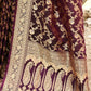 Joban Fashion Plum Purple Banarasi Soft Pure Handloom Banarasi Silk Saree | Swadesiicart