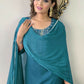 Partywear Designer Firozy Rayon Slub Stitched Suit With Dupatta - Tanisha | Swadesiicart