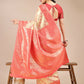 Astita Aura Silk Cream Red Banarasi Silk Saree | Swadesiicart