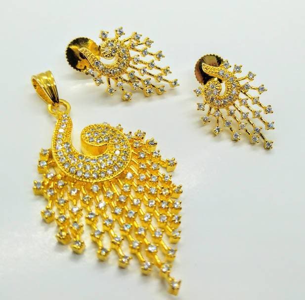 White AD Designer Pendant Set | Swadesiicart