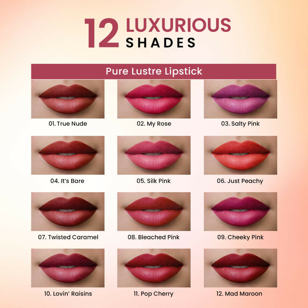 Swiss Beauty High Shine Finish Smooth Glide Pure Lustre Lipstick - 11 Pop Cherry | Swadesiicart