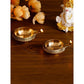 eCraftIndia Set of 2 Gold-Toned Auspicious Handcrafted Brass Diya | Swadesiicart