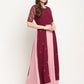 Ahalyaa Women Wine Crepe Glitter Print Dress | Swadesiicart