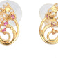 AanyaCentric Gold-Polished Jewelry Combo: Elegant Short Mangalsutra, Finger Ring, and American Diamond Earrings Set
