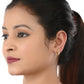 AanyaCentric Gold-Polished Jewelry Combo: Elegant Short Mangalsutra, Finger Ring, and American Diamond Earrings Set