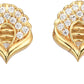 AanyaCentric Gold-Polished Jewelry Combo: Elegant Short Mangalsutra, Finger Ring, and American Diamond Earrings Set