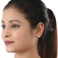 AanyaCentric Gold-Polished Jewelry Combo: Elegant Short Mangalsutra, Finger Ring, and American Diamond Earrings Set