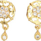 AanyaCentric Stylish Silver Plated Anklet & Gold-Polished American Diamond Earring Combo for Girls & Women - Swadesiicart