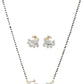 AanyaCentric Ad Short Mangalsutra Set Pendant with Earrings Golden | Swadesiicart