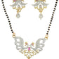 AanyaCentric Ad Short Mangalsutra Set Pendant with Earrings Golden | Swadesiicart