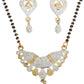 AanyaCentric Ad Short Mangalsutra Set Pendant with Earrings Golden | Swadesiicart