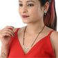 AanyaCentric Ad Short Mangalsutra Set Pendant with Earrings Golden | Swadesiicart
