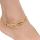 AanyaCentric Gold-Polished White Metal Payal Indian Traditional Ethnic Fashion Imitation Jewellery Foot Chain | Swadesiicart