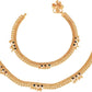 AanyaCentric Gold-Polished White Metal Payal Indian Traditional Ethnic Fashion Imitation Jewellery Foot Chain | Swadesiicart