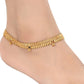 AanyaCentric Gold-Polished White Metal Payal Indian Traditional Ethnic Fashion Imitation Jewellery Foot Chain | Swadesiicart