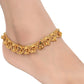 AanyaCentric Gold-Polished White Metal Payal Indian Traditional Ethnic Fashion Imitation Jewellery Foot Chain | Swadesiicart