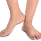 AanyaCentric Stylish Silver Plated Anklet & Gold-Polished American Diamond Earring Combo for Girls & Women - Swadesiicart