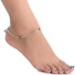AanyaCentric Stylish Silver Plated Anklet & Gold-Polished American Diamond Earring Combo for Girls & Women - Swadesiicart
