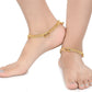 AanyaCentric Gold-Polished White Metal Payal Indian Traditional Ethnic Fashion Imitation Jewellery Foot Chain | Swadesiicart