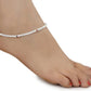 AanyaCentric Stylish Silver Plated Anklet & Gold-Polished American Diamond Earring Combo for Girls & Women