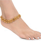 AanyaCentric Gold-Polished White Metal Payal Indian Traditional Ethnic Fashion Imitation Jewellery Foot Chain | Swadesiicart