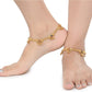 AanyaCentric Gold-Polished White Metal Payal Indian Traditional Ethnic Fashion Imitation Jewellery Foot Chain | Swadesiicart