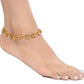 AanyaCentric Gold-Polished White Metal Payal Indian Traditional Ethnic Fashion Imitation Jewellery Foot Chain | Swadesiicart