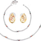 AanyaCentric Stylish Silver Plated Anklet & Gold-Polished American Diamond Earring Combo for Girls & Women