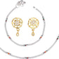 AanyaCentric Stylish Silver Plated Anklet & Gold-Polished American Diamond Earring Combo for Girls & Women