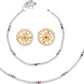 AanyaCentric Stylish Silver Plated Anklet & Gold-Polished American Diamond Earring Combo for Girls & Women