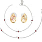 AanyaCentric Stylish Silver Plated Anklet & Gold-Polished American Diamond Earring Combo for Girls & Women