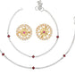 AanyaCentric Stylish Silver Plated Anklet & Gold-Polished American Diamond Earring Combo for Girls & Women