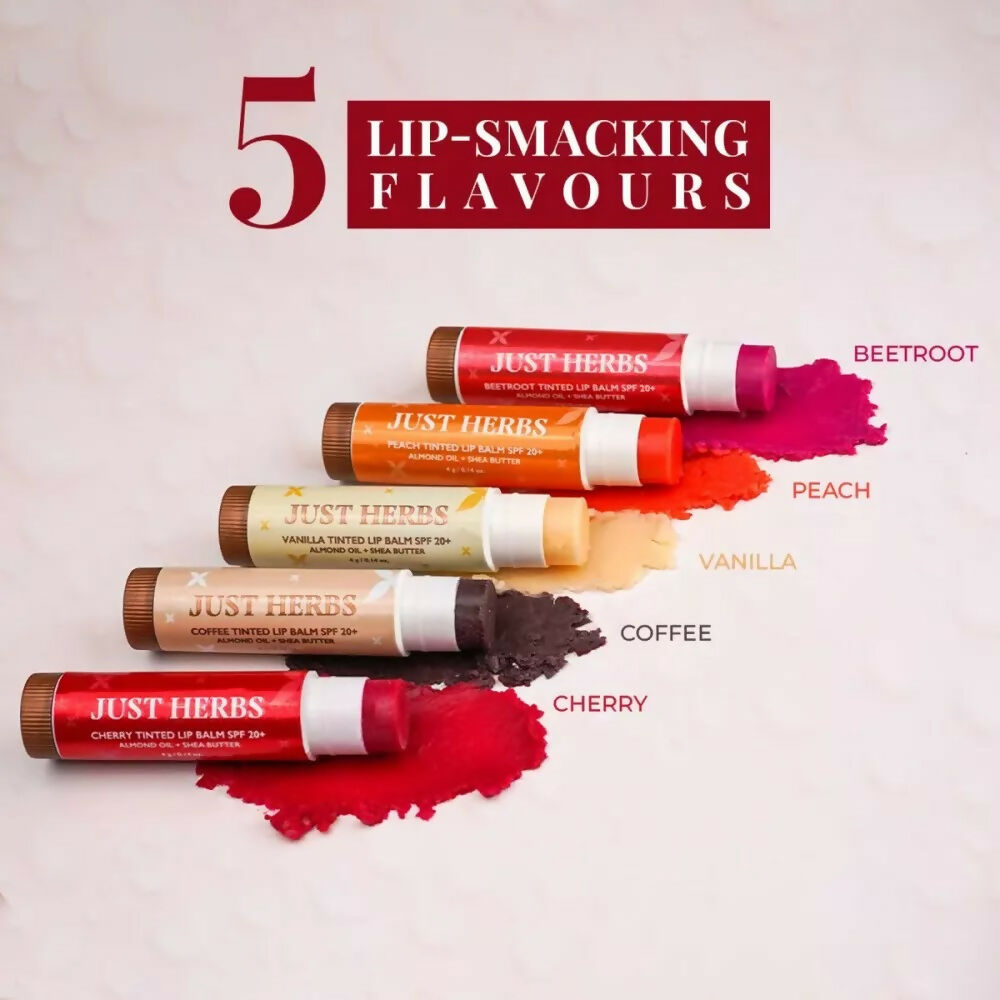 Just Herbs Tinted Lip Balm SPF 20+ Cherry Flavor - Swadesiicart