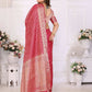 Aastha Fashion Magenta Organza Silk Weaving Saree