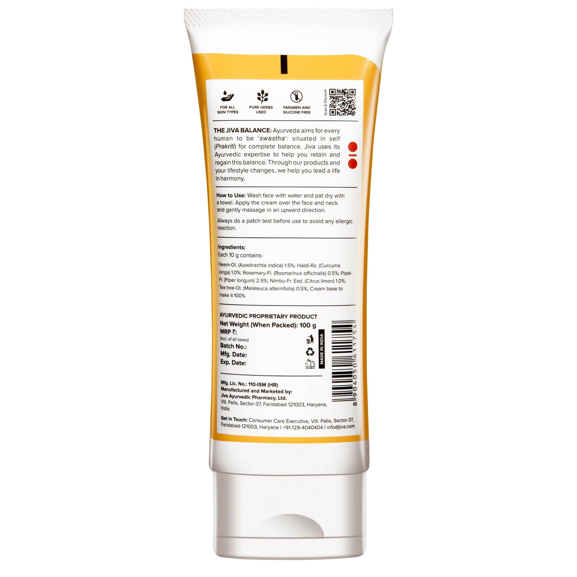 Jiva Ayurveda Turmeric Cream - Swadesiicart