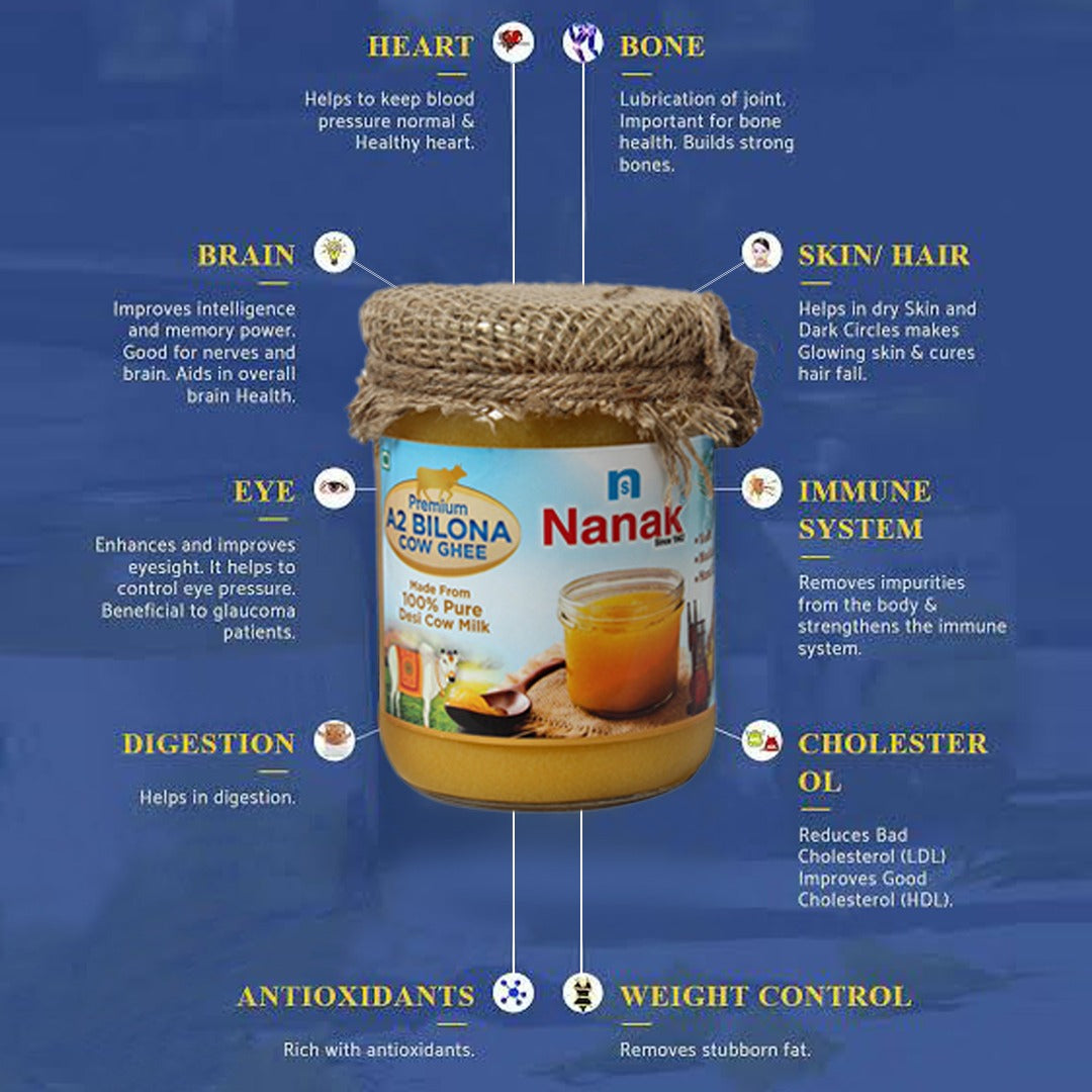 Nanak Desi A2 Bilona Cow Ghee | Hand Churned | Vedic Bilona Method Ghee | Swadesiicart