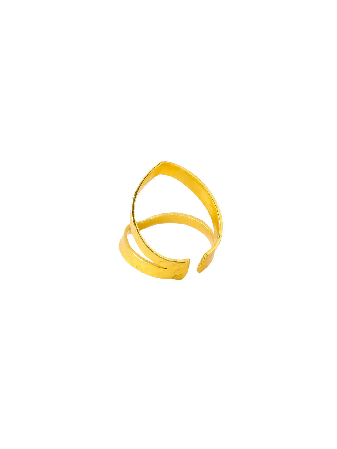 NVR Women Gold-Polished Adjustable Finger Ring | Swadesiicart