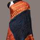 Navy and Red Bandhani Kanchipuram Silk Handloom Dupatta with Kalamkari Design - Global Threads | Swadesiicart