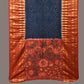 Navy and Red Bandhani Kanchipuram Silk Handloom Dupatta with Kalamkari Design - Global Threads | Swadesiicart