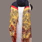 Navy Bandhani Kanchipuram Silk Handloom Dupatta with Kalamkari Design - Global Threads | Swadesiicart
