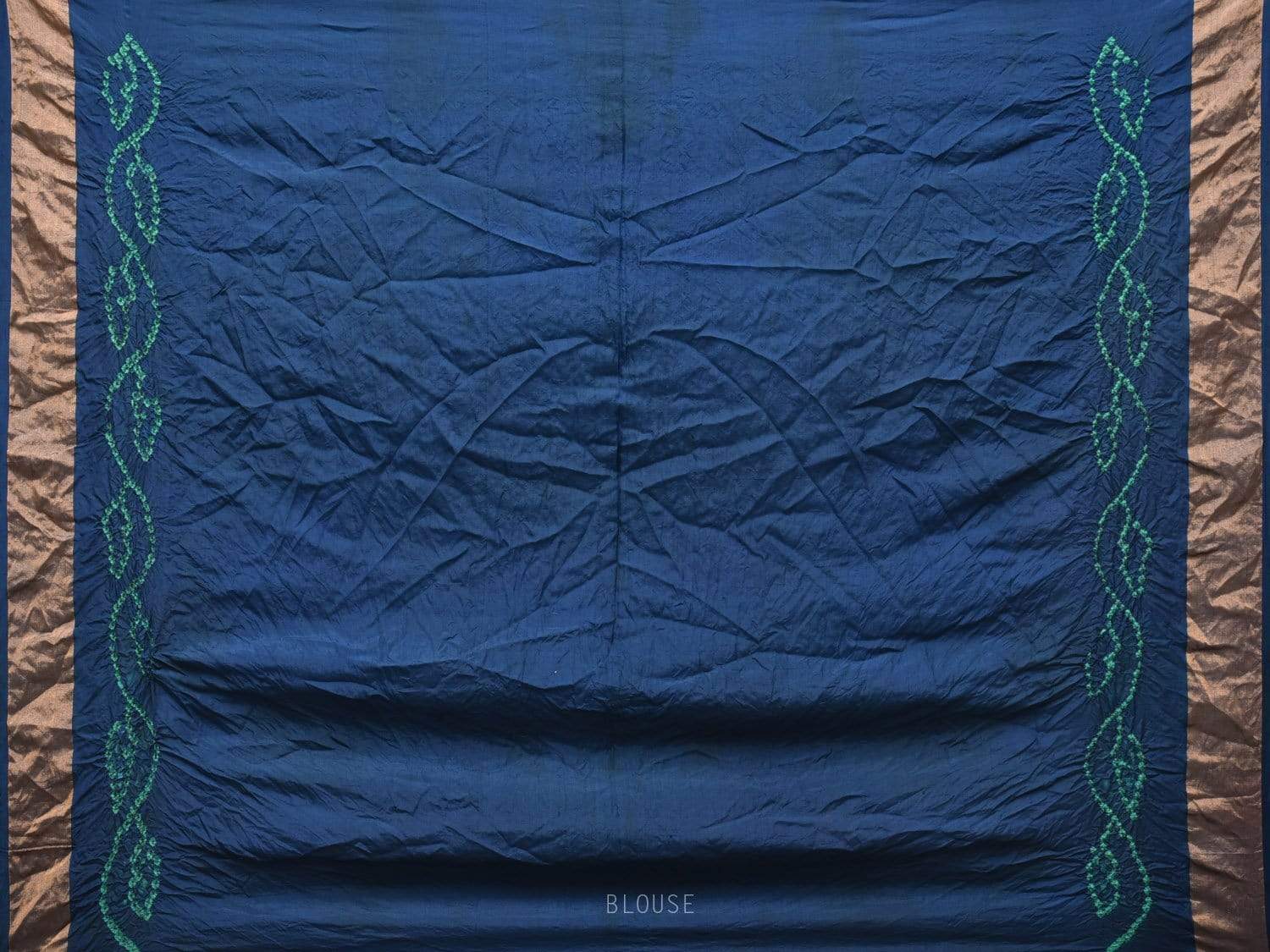 Navy Bandhani Uppada Silk Handloom Saree with Nilambari Buta Design - Global Threads | Swadesiicart
