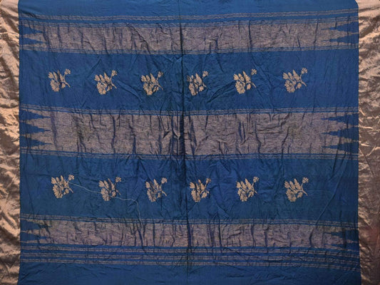 Navy Bandhani Uppada Silk Handloom Saree with Nilambari Buta Design - Global Threads | Swadesiicart
