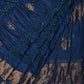 Navy Bandhani Uppada Silk Handloom Saree with Nilambari Buta Design - Global Threads | Swadesiicart