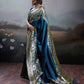 Anaita Navy Silk Blend Woven Saree With Blouse