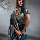 Anaita Navy Silk Blend Woven Saree With Blouse