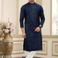 Raivat Ethnic Banarasi Art Silk Thread and Mirror Work Kurta Pajama In Blue Colour | Swadesiicart