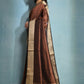 Vishnu Weaves Women's Coffee Raw Silk Zari Woven Saree with Blouse - Swadesiicart
